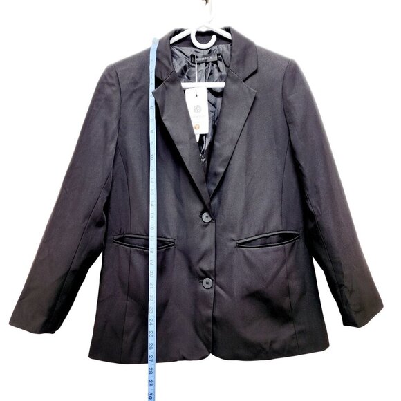 Merokeety Black Tailored Blazer Jacket Womens Size S 2 Button Closure - Picture 3 of 13